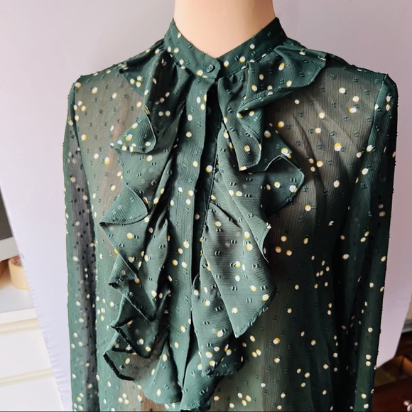 Plumeti shiffon ruffled blouse sz 8 like new - Picture 7 of 17